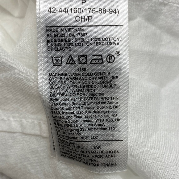 GAP Midi Sundress | Smocked Bodice Ruffled Hem Bright White Cotton | Size Small - Picture 12 of 12